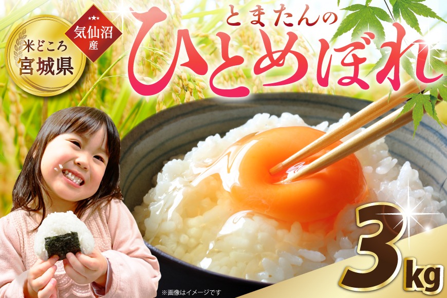 【CF04】米 令和7年産 宮城県産 とまたんのひとめぼれ 3kg [サンフレッシュ小泉農園 宮城県 気仙沼市 20565645] 新米 ひとめぼれ ブランド米 白米 精米 ご飯 ごはん コメ こめ お米 小分け 家庭用
