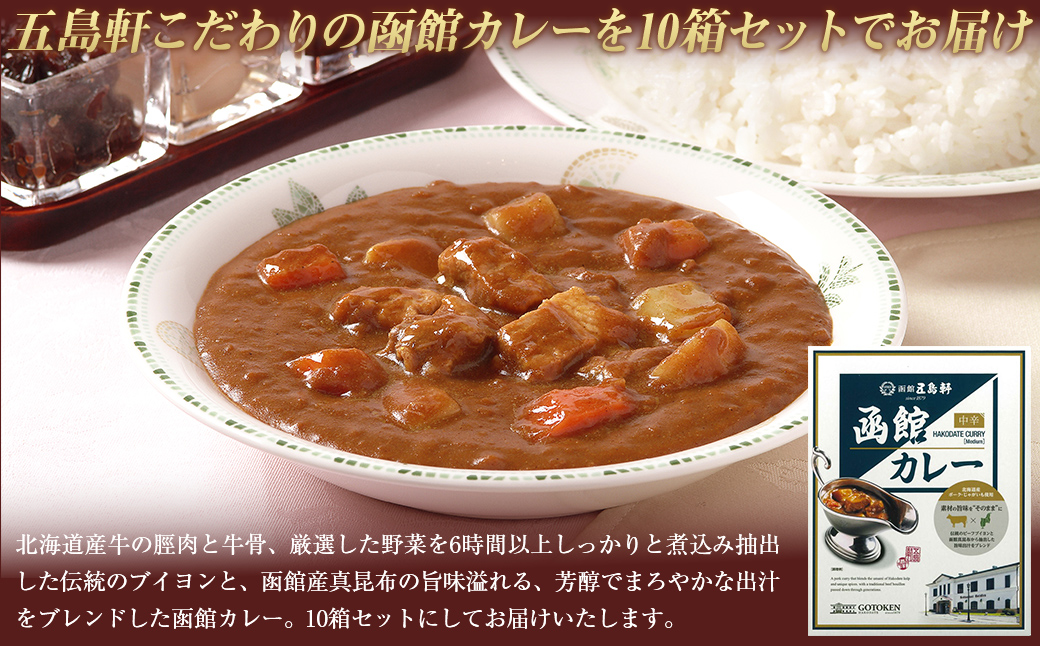 五島軒　函館カレー中辛10箱セット HOKE026