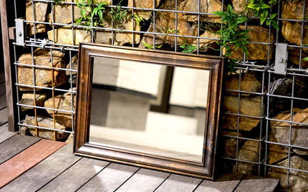 アメリカンデザイン　ウォールミラー　THE　CIGAR　LOUNGE【国産桧無垢材使用】 ／ インテリア 鏡 日本製 おしゃれ アンティーク 人気 壁掛け鏡 木製 国産桧 ヒノキ 無垢 おすすめ ギフ