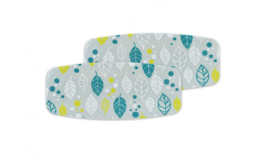 友禅和紙おしぼりトレー 2枚セット ウインターリーフ グレー　タツクラフト