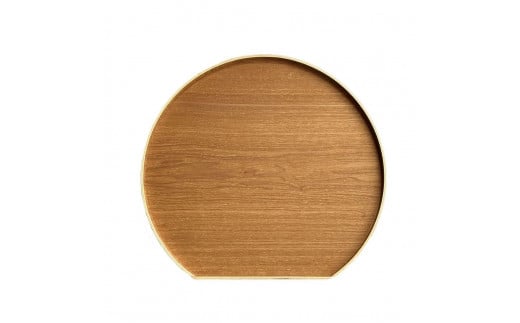 滑り止め加工 木製 半月盆 【白木・1枚単品】 トレー 36cm お盆 ノンスリップ トレイ すべらない 和食 料亭 旅館 便利