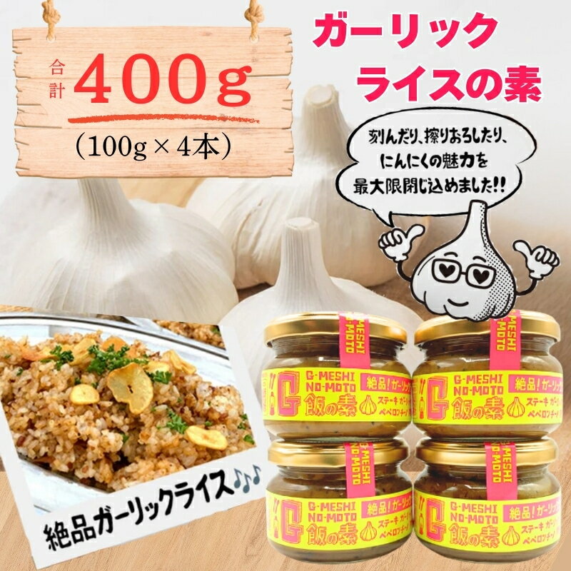 【ふるさと納税】 G飯の素 計400g（100g×4本） ガーリックライス 調味料 にんにく ガーリック アレンジ 簡単 チャーハン 焼き飯 キャンプ バーベキュー BBQ ステーキ ガーリックチャーハン キャンプ飯 万能調味料 送料無料 ふるさと納税 千葉県 銚子市 アウトドアオペラ
