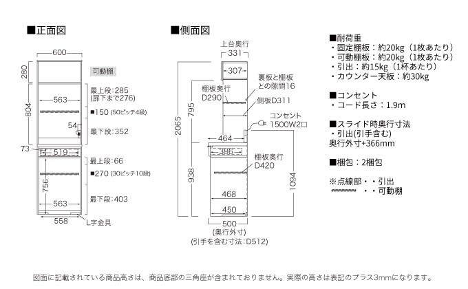 キッチンボード RUH-602R [No.1225] ／ 家具 インテリア 岐阜県