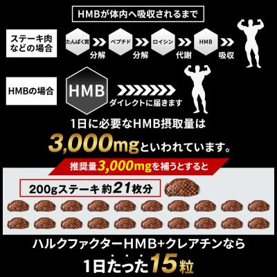 ふるさと納税 名古屋市 ハルクファクター HMB + クレアチン モノハイドレート 151500mg 450粒 |  | 03