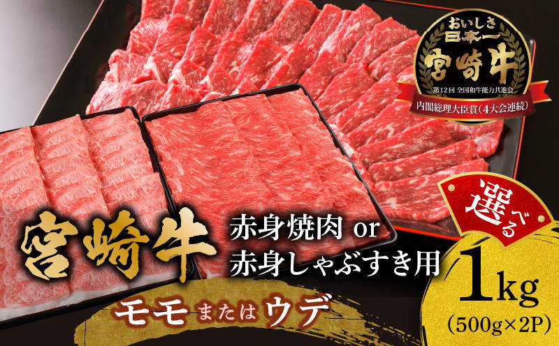 
            【焼肉用 or しゃぶすき用】宮崎牛 モモ or ウデ 赤身1kg_M299-003-SKU
          