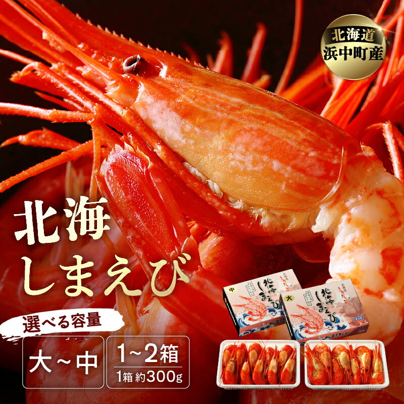 【ふるさと納税】【レビューキャンペーン対象】【容量が選べる】プリプリ食感!! 北海しまえび セット 有頭 大中サイズ 13尾前後 17尾前後 300g 1箱 2箱 ボイル 新鮮 希少 おかず おつまみ 天ぷら エビチリ グルメ 食品 魚介類 海鮮 冷凍 海産物 北海道 浜中町 送料無料