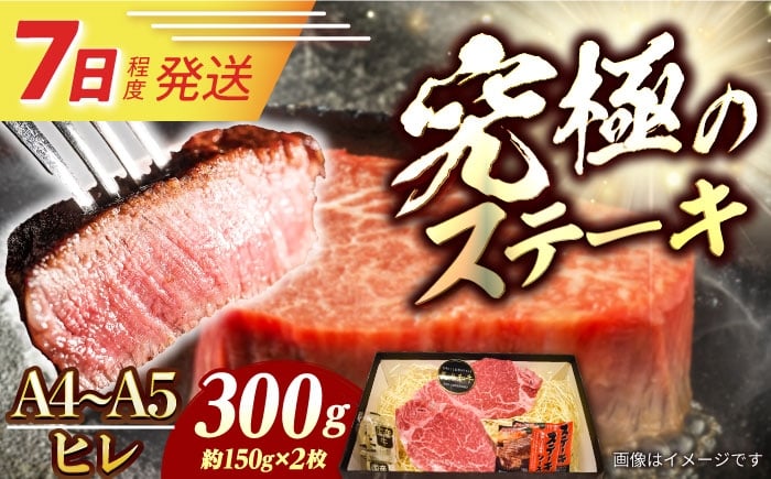 
            【7日程度発送】ヒレステーキ 長崎和牛 A4-A5 約150g×2枚 長与町/meat shop FUKU [ECS029] 国産 牛肉 ヒレ ステーキ肉 A5 A4 ひれ ヒレ肉 ヒレステーキ肉 牛肉 希少部位 ひれすてーき 冷凍 スピード 最短 最速 発送 長崎和牛 長崎 人気 おすすめ 九州 ステーキソース ソース付き 真空包装 真空 包装 希少部位 300g FUKU ステーキ すてーき
          