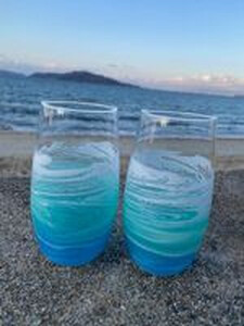 【福岡市】オーシャングラス 1個 420ml【カラー選択可】 エメラルドグリーン系