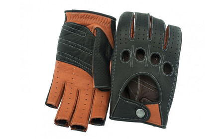 【ブラック×キャラメル/SS】ドライビンググローブ 補強付 ロングフィンガー  カカザン  CACAZAN 革手袋 レザーグローブ メンズ レディース 鹿革 ディアスキン 補強付【 クルマ 車 ドライブ バイク ツーリング 手袋 さぬき市】