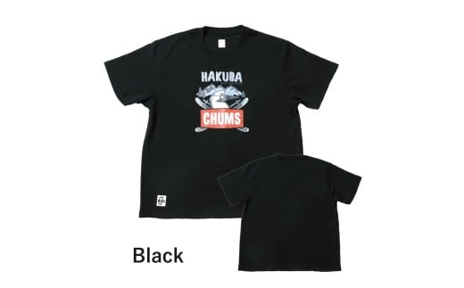 CHUMS×HAKUBA BOOBYFACE フロントプリント Tシャツ メンズ　L /ブラック【P0550526_M_L_BL】