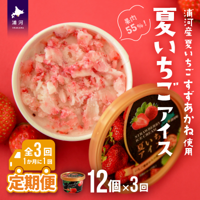 果肉55%「夏いちごアイス(12個)」【全3回定期便】[22-1142]