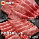 【ふるさと納税】A5等級飛騨牛 すき焼き用セット 1kg(肩ロース肉500g＋モモまたはカタ肉500g)