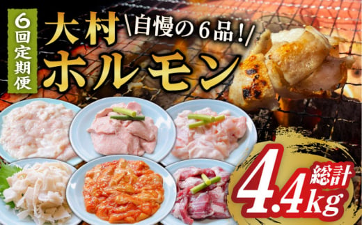 【全6回定期便】大村ホルモンセット計4.4kg / ホルモン 塩ホルモン 胃袋 焼肉 / 大村市 / 塩ホルモンろくめい[ACAO004]