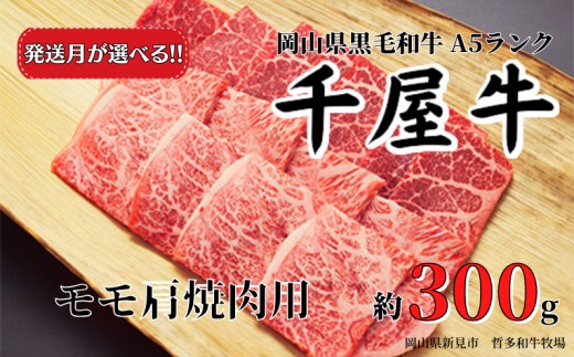 
                  【発送月が選べる】千屋牛 モモ肩焼肉用(約300g) 牧場直送便 A5ランク
                