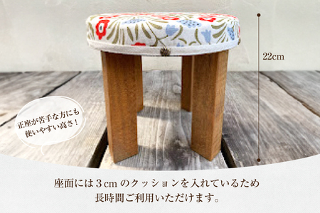 【選べる2つのデザイン】まるスツール レッド