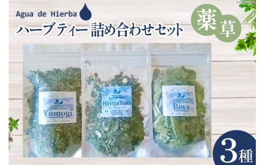 ハーブティー 詰め合わせ 薬草 セット 3種×各1袋 [Agua de Hierba 宮崎県 日向市 452060806] 茶 お茶 ハーブ 簡易包装 びわ よもぎ ヒュウガトウキ