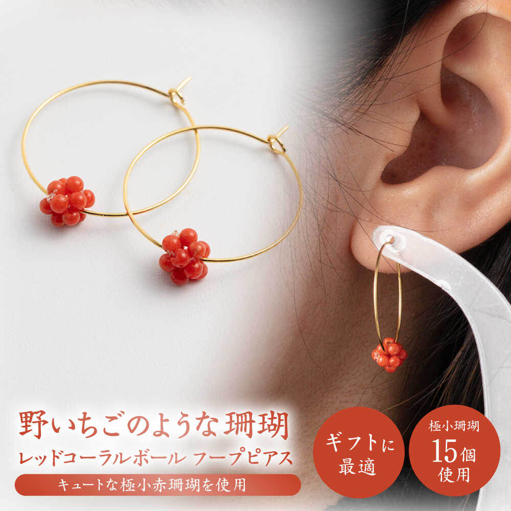 【ふるさと納税】珊瑚のフープピアスボール 【有限会社米沢サンゴ店】[ATCX025]