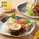 【ふるさと納税】【波佐見焼】ハ－フラインシリ－ズ スクエアプレ－ト（大） 2枚セット 食器 皿 プレート 【まるしん】 [WD02]