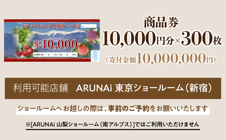 ARUNAi 3,000,000円商品券 ALPFI008