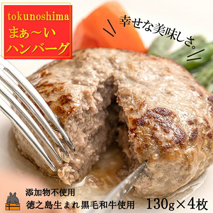 【ふるさと納税】～美味しいがギュッと詰まった～徳之島“まぁ～い”ハンバーグ（4枚） ( 牛肉 お肉 ハンバーグ おかず お惣菜 冷凍食品 徳之島 奄美 鹿児島 美味しい サチアルファクトリー )