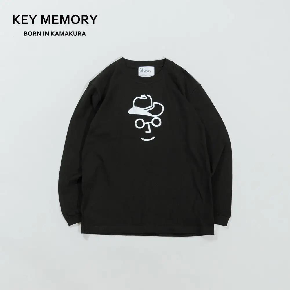 《3》【KEYMEMORY 鎌倉】カウボーイハットイラストロングTシャツ BLACK