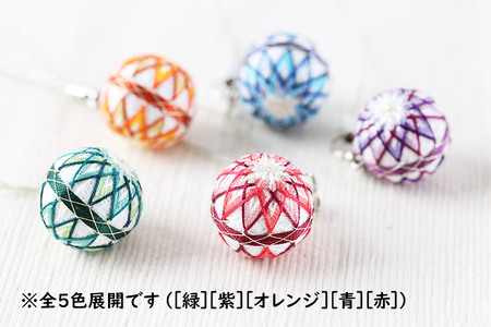 本荘ごてんまり ストラップ【二ツ菊柄】紫 ＜クロネコゆうパケット＞