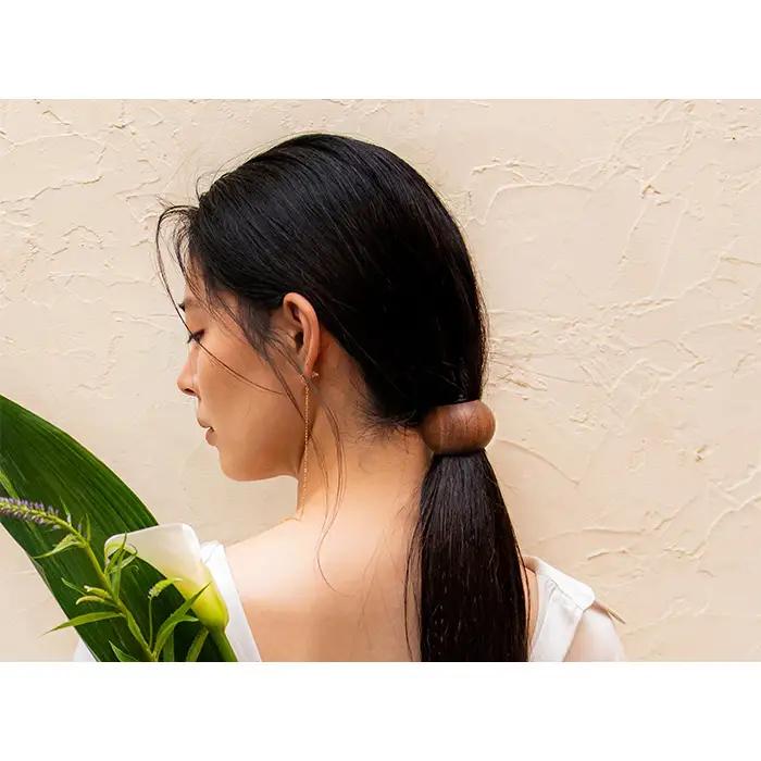 【シングルtype】天然木のヘアアクセサリー「ポニーフック・灯」 No.892-01
