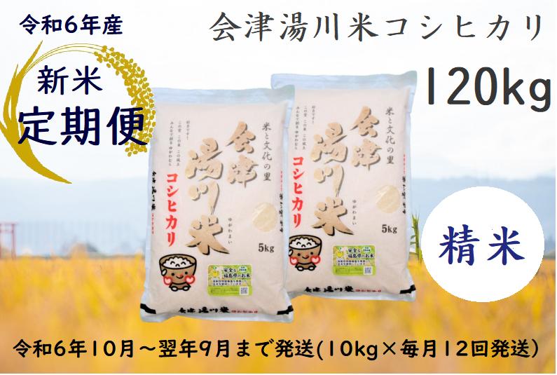 
16≪令和6年度 新米 先行予約≫湯川村産コシヒカリ 精米120kg(5kg×2袋)【全12回 定期便】
