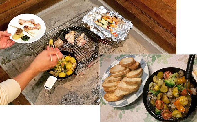 ドラム缶風呂と囲炉裏バーベキュー体験（2名） 体験チケット 入浴券 BBQ レジャー 五右衛門風呂 囲炉裏端 抹茶体験 日帰り利用 日本家屋 