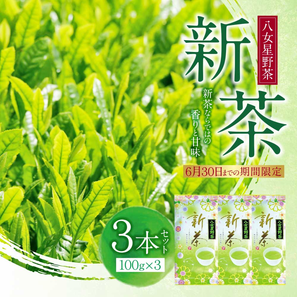 【ふるさと納税】★期間限定 新茶 ★ 八女星野茶 100g×3本 日本茶 煎茶 緑茶 茶葉 国産 福岡県 贈り物 お茶 福智町 福岡県 八女茶