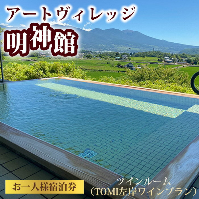 【ふるさと納税】アートヴィレッジ明神館 ツインルーム1名様宿泊券 −左岸ワインプラン（496ワイナリー）−