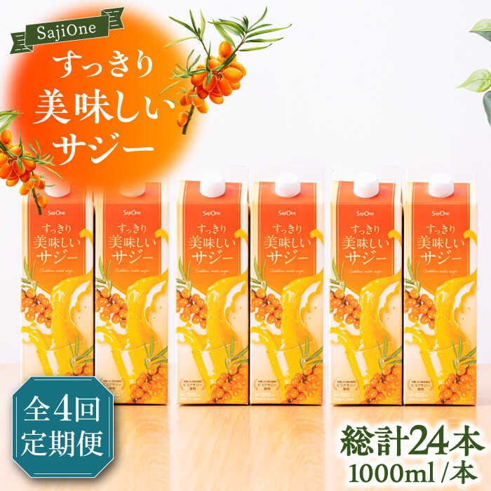 【ふるさと納税】【全4回定期便】家族みんなでおいしく飲める！ すっきり美味しい サジー 6本 《豊前市》【ハウスボトラーズ】[VAX049]