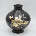 【ふるさと納税】【高岡銅器】富貴花瓶　8号　【 民芸品 工芸品 インテリア 雑貨 お花 花器 気品 豪華 彫金 化粧箱入 贈り物 】