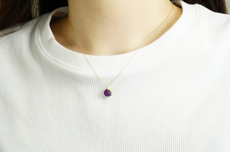 K10YGアメジストカボションペンダント P6165AM-Y2