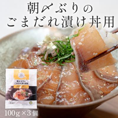 ふるさと納税 大月町 国産 朝〆ぶり ごまだれ漬け丼用 100g (50g×2)×3個 養殖 ブリ 鰤 おすすめ 人気 簡