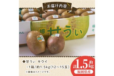 ＜先行予約受付中！2026年10月下旬～11月下旬に順次発送予定＞甘うぃ キウイ(約1.5kg・12-15玉)＜離島配送不可＞【ksg0124】【南国フルーツ】