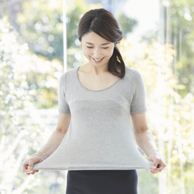 着る岩盤浴BSファイン　スタンダード半袖シャツ【LLサイズ/グレー】