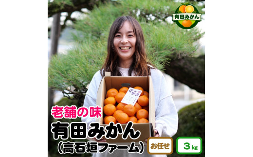 ▼有田みかん しにせの味 （3kg） サイズお任せ ※11月上旬～翌年2月中旬頃に順次発送予定 /  熟成 完熟 甘い みかん 温州みかん 和歌山 有田 果物 柑橘【tkf004-r-3】