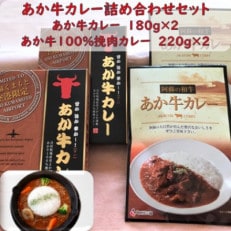 あか牛カレー詰め合わせセット あか牛カレー180g×2あか牛100%挽肉カレー220g×2(八代市)