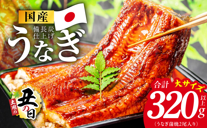 【土用の丑の日】国産うなぎ蒲焼 320g以上（大サイズ2尾）【レンチン 湯煎対応 簡単調理 鰻 ウナギ 人気総菜 日本産 特別規格 大阪 泉佐野 大阪府 泉佐野市】