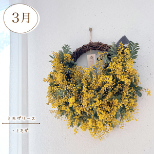 【定期便4回】 季節の草木花 スワッグ リース お花 HO