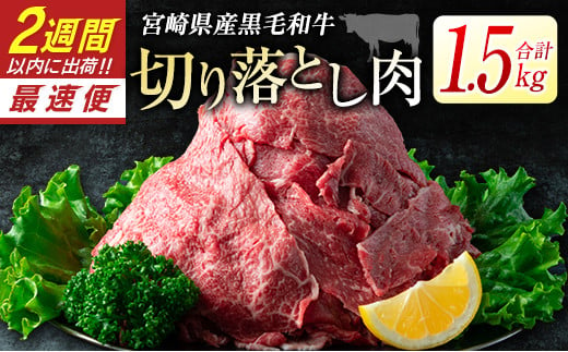 
            宮崎県産黒毛和牛＜新富育ちGyuGyu・切り落とし肉（500g×3P）＞合計1.5kg 肉 牛肉 宮崎県産【B484-24】
          