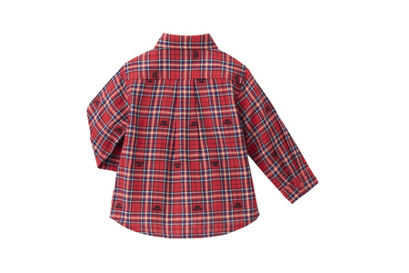 【ミキハウス】長袖シャツ 子供用　赤・90サイズ（55-26-R-90）こども 子ども服 子ども 子供 子供服 播州織 シャツ mikihouse ミキハウス