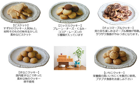 「おかし工房すずかけ」のギフトボックス5【カットケーキ５個・クッキー（ミニサイズ）5種】
