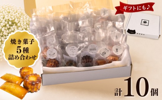 焼き菓子 ５種類　詰め合わせ 10個 セット |  有限会社YOPP 5種類 贅沢 詰め合わせ  カヌレ フィナンシェ パウンドケーキ しっとり バター 風味 味わい ご褒美 家族 友人 大満足 手軽 特別 スイーツ プチギフト ギフト プレゼント
