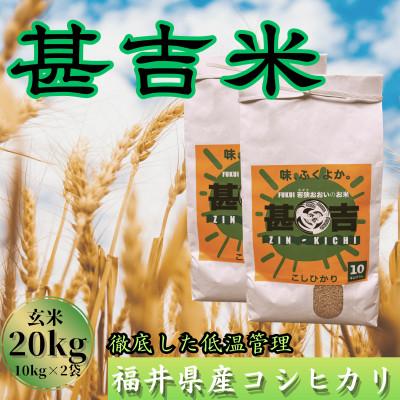 ふるさと納税 おおい町 福井県おおい町産 甚吉米(コシヒカリ・玄米)10kg×2袋 計20kg