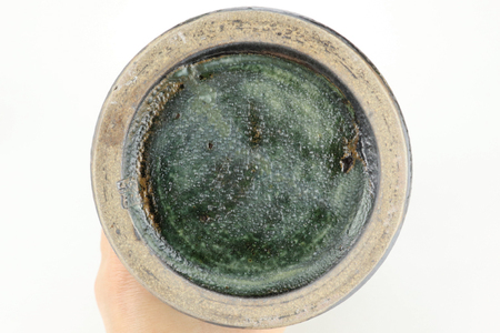 AT006　益子焼　大塚雅淑　花器　青