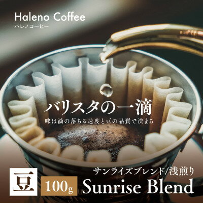 【ふるさと納税】バリスタの一滴 究極のハレノコーヒー サンライズブレンド(浅煎り) 豆 100g【1656941】