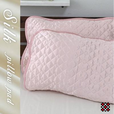 ふるさと納税 和泉市 【Mサイズ 43×63cm】シルク100%和泉木綿枕パッド　ピンク2枚組　SSM-1M-2P-PI