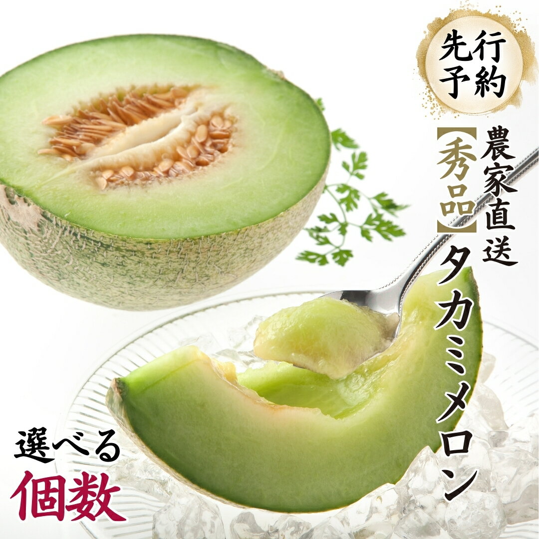【ふるさと納税】 先行予約 タカミメロン 秀品 【 6月中旬 以降発送】【 選べる 内容量 】 タカミ メロン 期間限定 産地直送 果物 フルーツ 2玉 3玉 4玉 青肉 甘い ふるさと納税